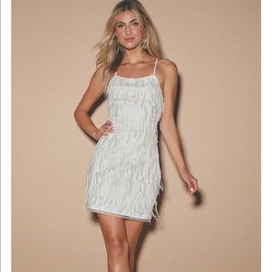 LULU’S Fringe Lace-up Mini Dress